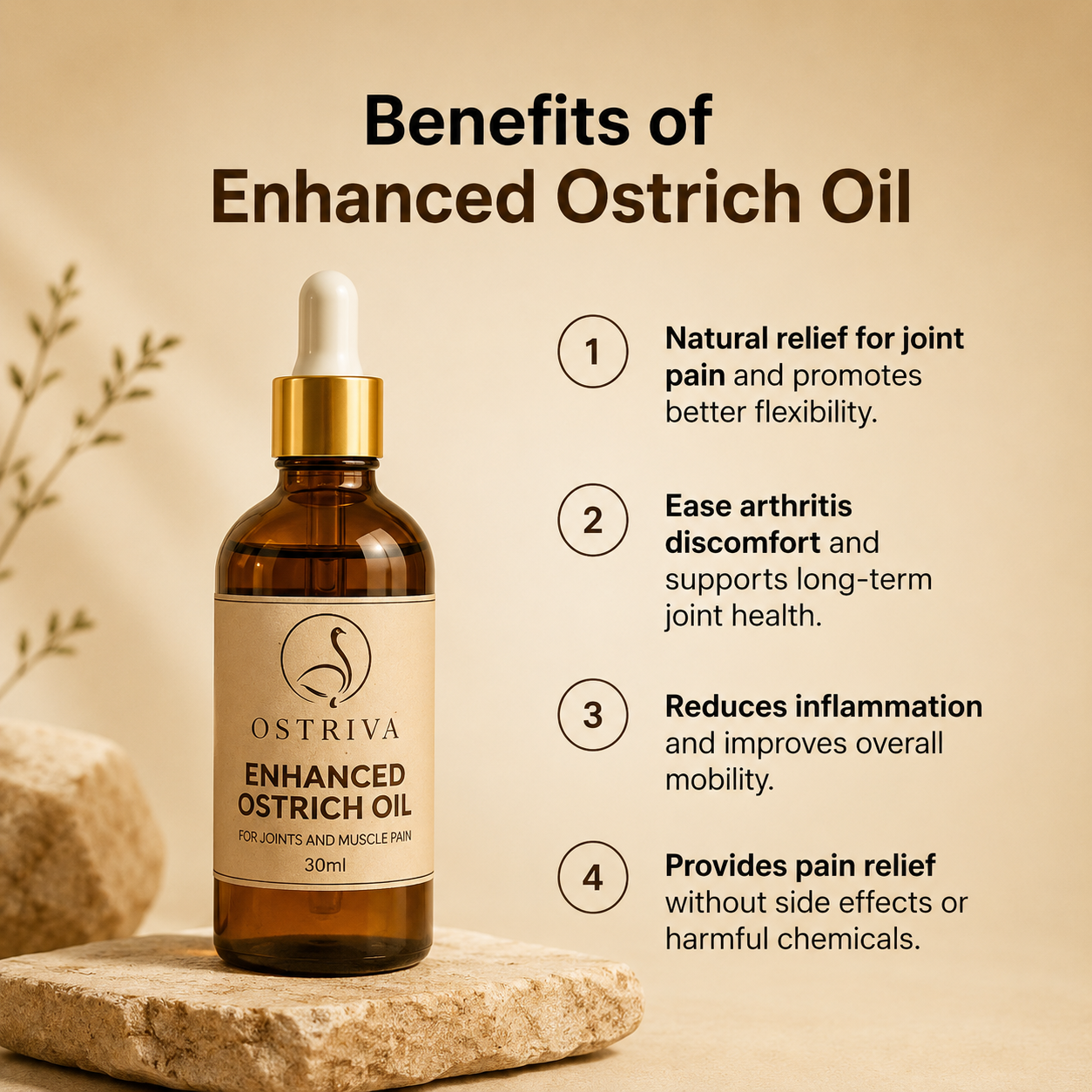 Enhanced Ostrich Oil For Muscle & Joint Pain