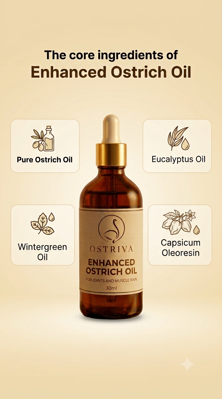 Enhanced Ostrich Oil For Muscle & Joint Pain